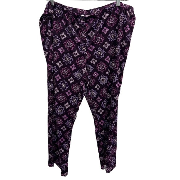 Secret Treasures NWT Plum Purple Floral Pajama Set Button Up Top SZ 3XL - Picture 8 of 15